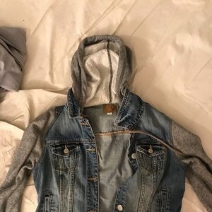 American Eagle denim hoodie jacket